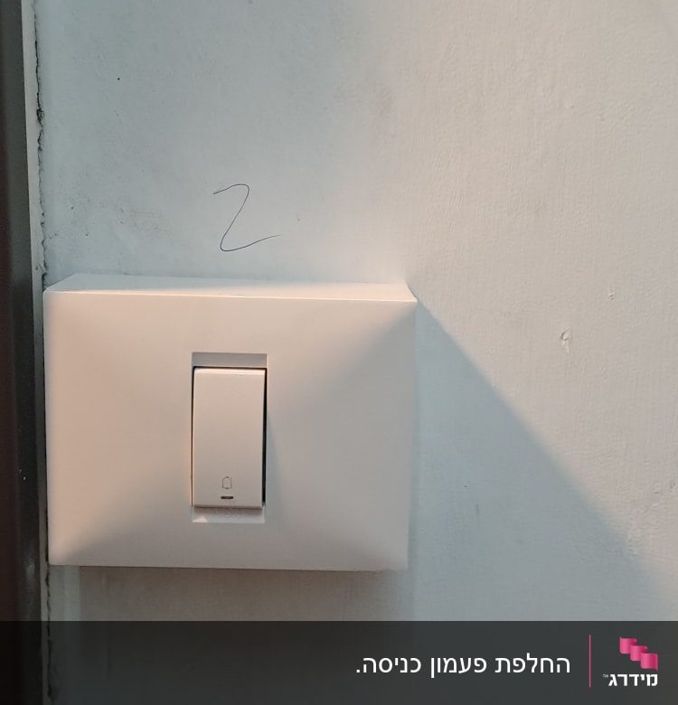 מתג חשמלי לבן על קיר
